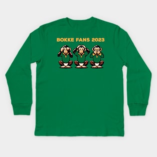 Bokke Fans 2023 Funny | South African Monkeys | Bokbefok Rugby | Afrikaans Origin | Go Bokke Kids Long Sleeve T-Shirt